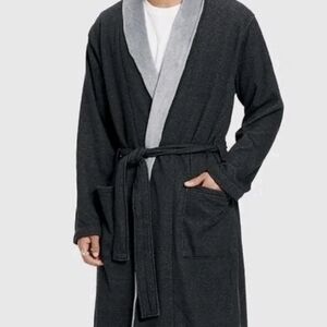 UGG Robinson Shawl Collar Black W/Gray Lining Mens Sz M/L Robe NWT